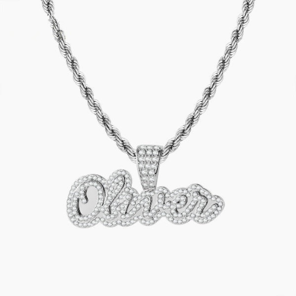 Blinged Out Name Pendant with dazzling crystals