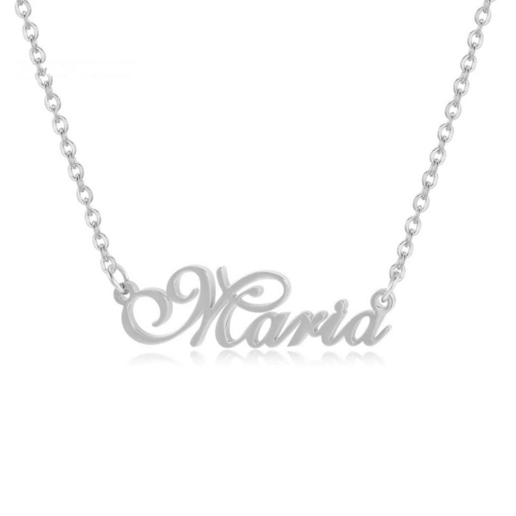 Handcrafted name pendant necklace with delicate chain