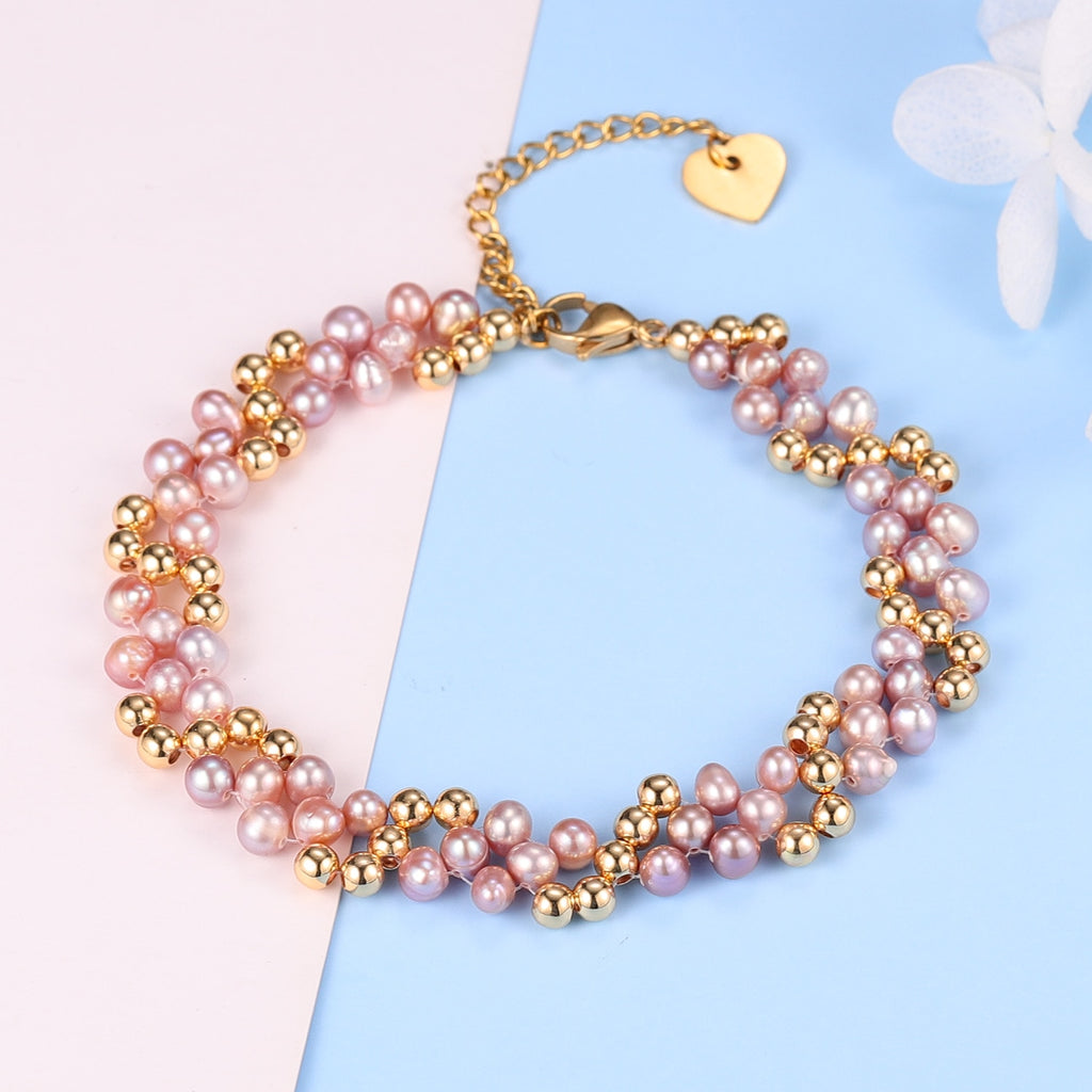 Oval Pearl Bracelet with customizable charm and chain