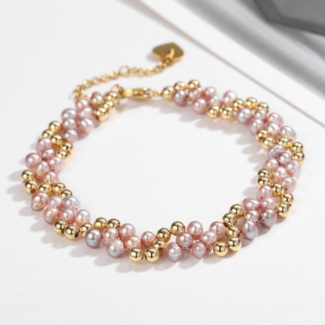 Oval Pearl Bracelet with customizable charm and chain