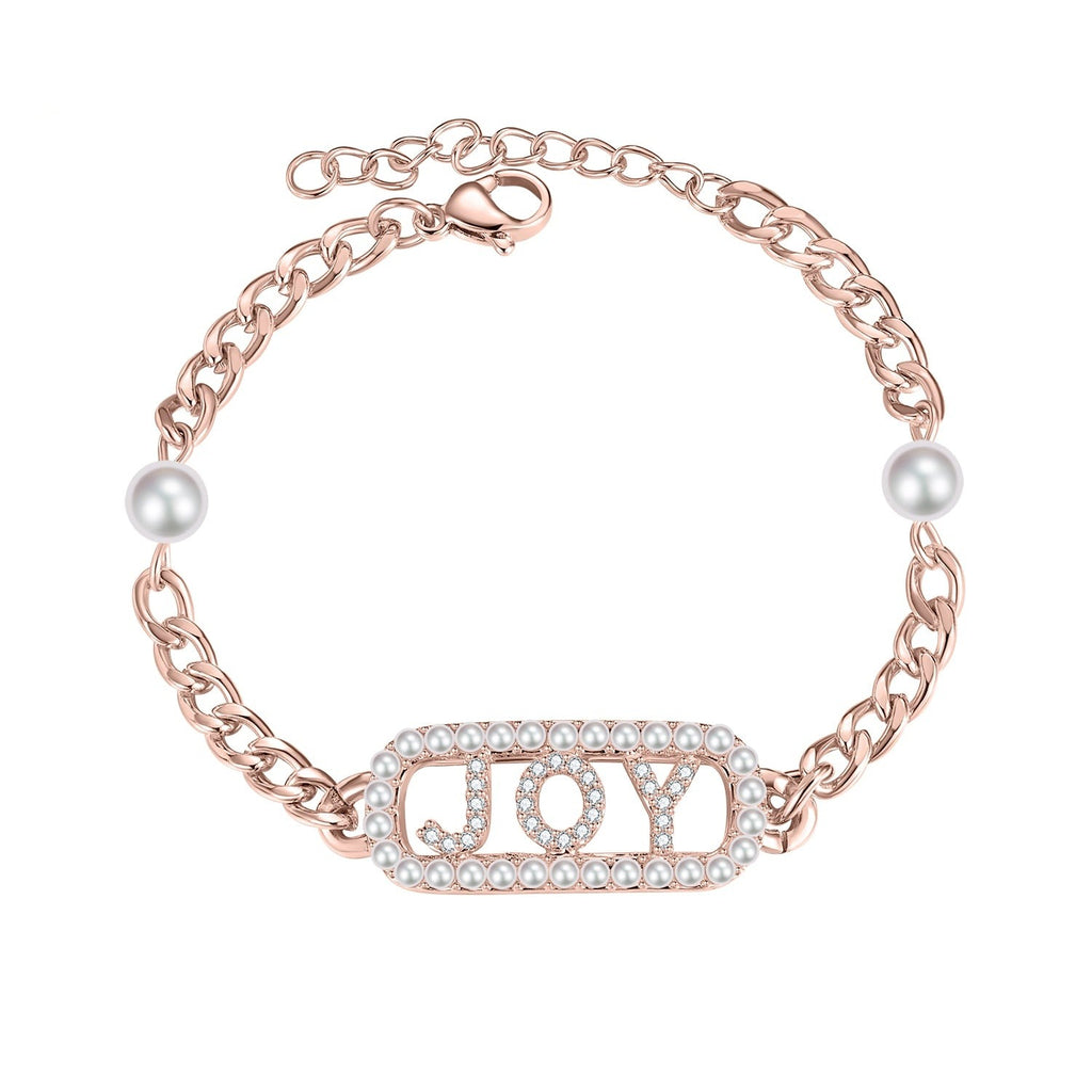 Personalized Diamond Pearl Bracelet with elegant charm and customizable engraving